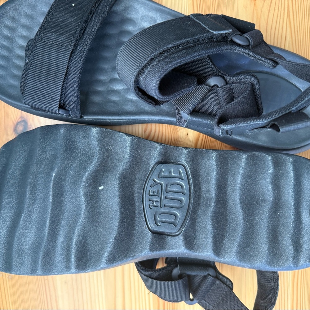 Hey Dude Black Strap Sandals